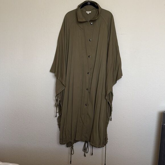 Anthropologie | Pilcro Long Utility Jacket Womens Olive Green One Size - Picture 7 of 8